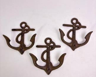 279 setof3nauticalmetalanchorwallhook