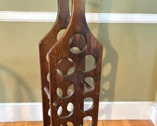 105 vintagefloorstandingwoodenwinerack
