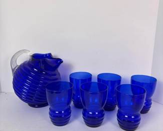 315 cobaltblueribbedglasspitcher6tumbl