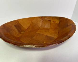 154 vintageparquetovalwoodenservingsala