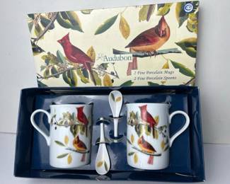 124 auduboncardinalporcelainmugspoonset