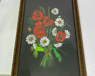 289 vintageframedfloralwallartofpoppie