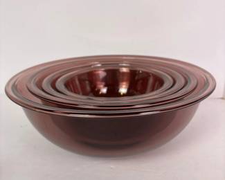 312 setof4pyrexcranberryglassnestingm