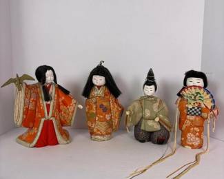 309 fourjapanesetraditionalkimonodollss