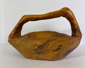 019 rustichandcarvedburlwoodbasketwith