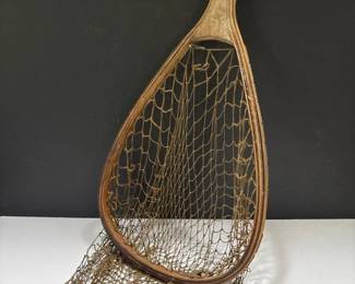 387 vintagelaminatedwoodflyfishingnet