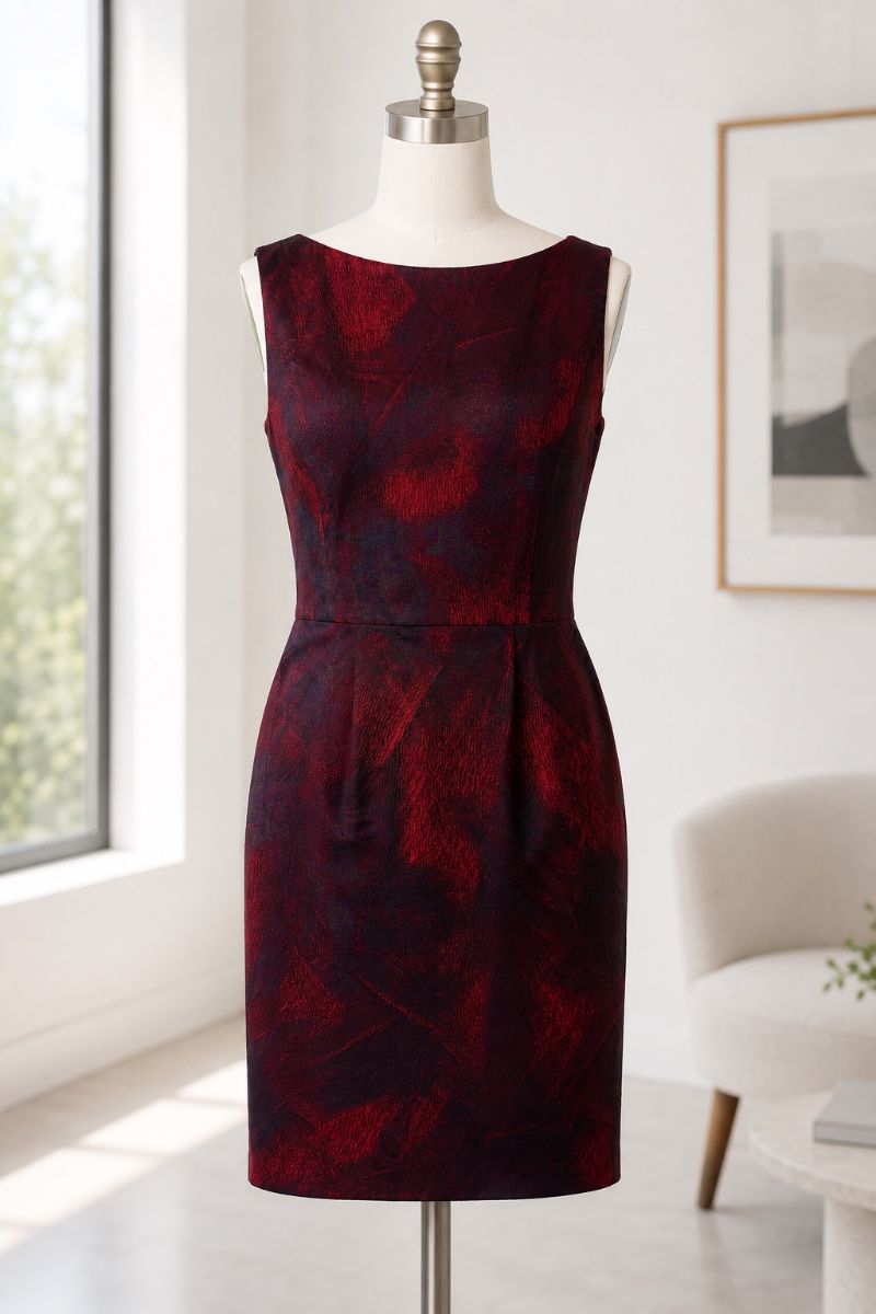 Michael Kors Dress Black/Red Size 14 Made in Italy