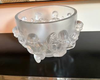 Lalique “Luxembourg” Frosted Crystal Cherub Centerpiece Bowl