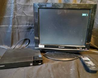 Electronics Bundle Sharp 12 LCD TV, Sony Bluray Player Go Video Portable DVD