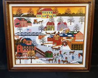 Winter Farmstead Scene Art by John Westley