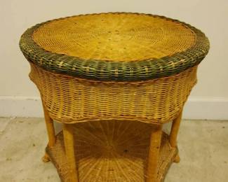 Round Wicker Side Table