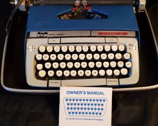 Vintage SmithCorona Classic 12 Portable Typewriter with Original Case Manual