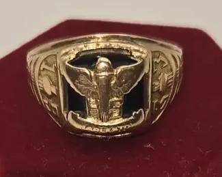 10K Gold Eagle Signet Ring