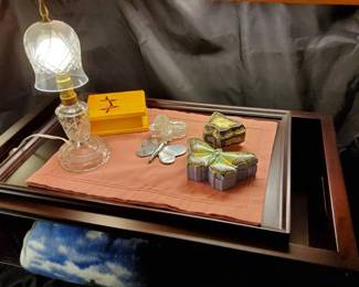 Butterfly Collection with Crystal Accent Lamp Adjustable Lap Tray