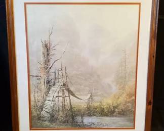Limited Edition Ben Hampton Swinging Bridge Framed Print