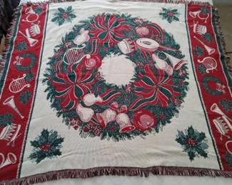 Festive Holiday Decor Lot Tapestry Throws VintageStyle Decorative Pillows