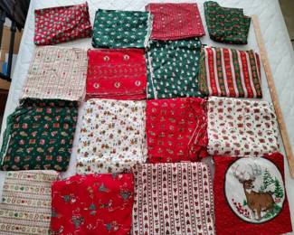 Yards Upon Yards Of Christmas Fabric Holiday Quilting, Crafts Festive Decor
