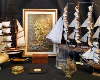 Nautical Model Ship Collection Pamir, Passat, Mayflower, and Italian Horn Ship