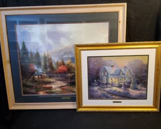 Thomas Kinkade Framed Art Collection 2Piece Set with a COA