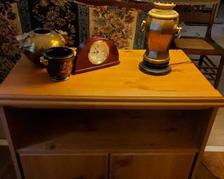 Wood AudioTV Media Cabinet Brass Accents Collection