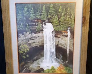 Limited Edition Phil Lavely Waterfall Print in Rustic Frame