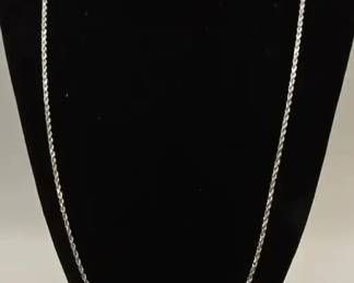 10K White Gold Rope Chain Necklace