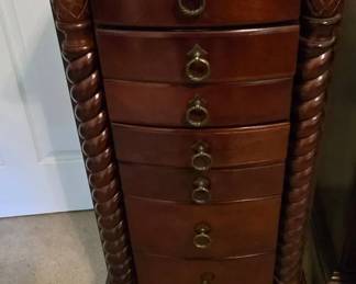 Elegant Standing Jewelry Armoire with Mirror Organized Storage