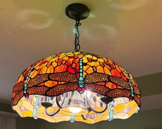 Dragonfly stained glass light