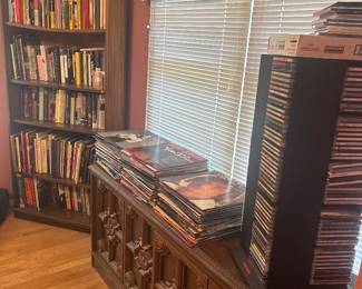 Books, cd’s Vinyl Records and 45’s