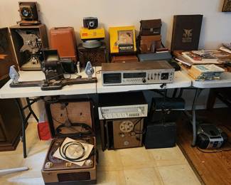 stereos, cameras and film items