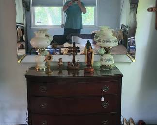 mahogany dresser ~ large venetian style mirror