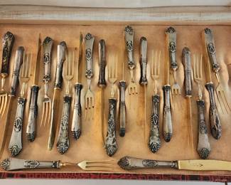 Set 12 800 silver Aug Knecht Fish Service