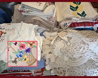 A Large Assortment of Beatiful Italian Doilies and Other Nice Linens