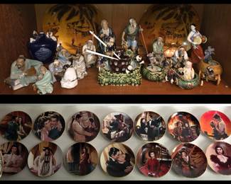 Mudmen Figurines and the Entire Gone with the Wind Plate Collection; Not all Shown