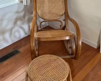Bamboo Rocker and Ottoman