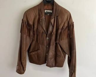 Womens Leather Fringe Jacket