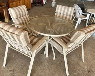 Patio Table and Cushioned Chairs