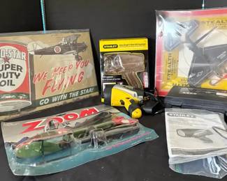 Toy Planes, Flash Lights and Sign
