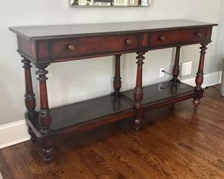 002 Henredon Wood and Marble Server Console Table