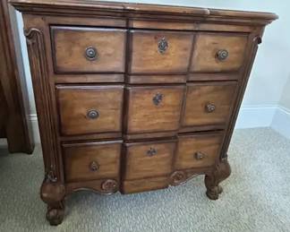 Pulaski Dark Wood Nightstand with 3 Drawers