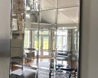 Large Square Block Beveled Mirror