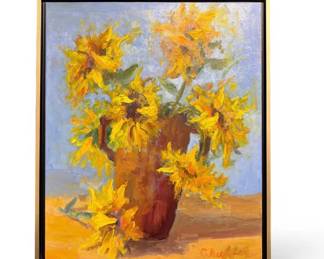 Curney Nuffer (Richmond, VA) floral still life oil on canvas