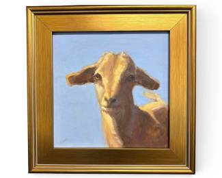 Kimberly Bisger framed original oil of goat