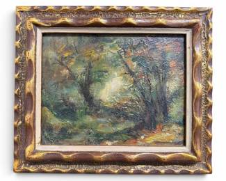 Framed oil on board landscape