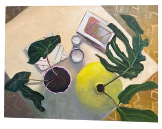 Large unframed oil on canvas by Kimberly Bisger