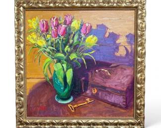 John Silver (Roanoke Island, NC) "Key to the Box" original still life oil on canvas