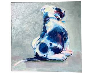 Textured glicee of a blue dog