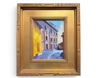 "Du Bonheure" framed oil by Mike Hoyt (Raleigh, NC)