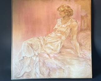 "Blanche" original pastel on paper portrait by Amore Wren