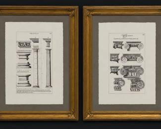 Pair of framed Italian architectural prints